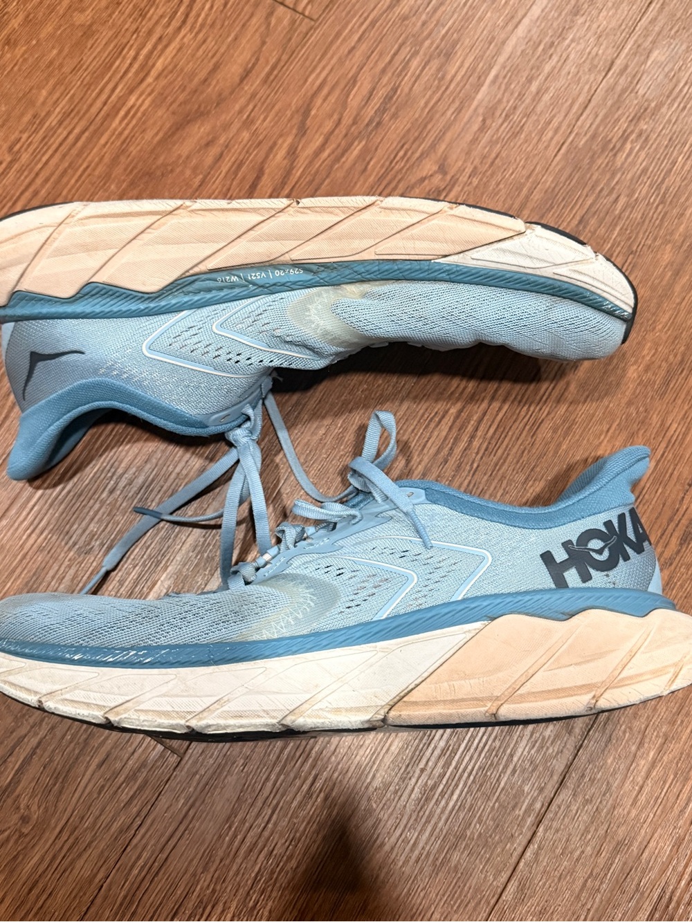 Hoka Women's Light Blue Road-Running Sneakers with Cream Midsole